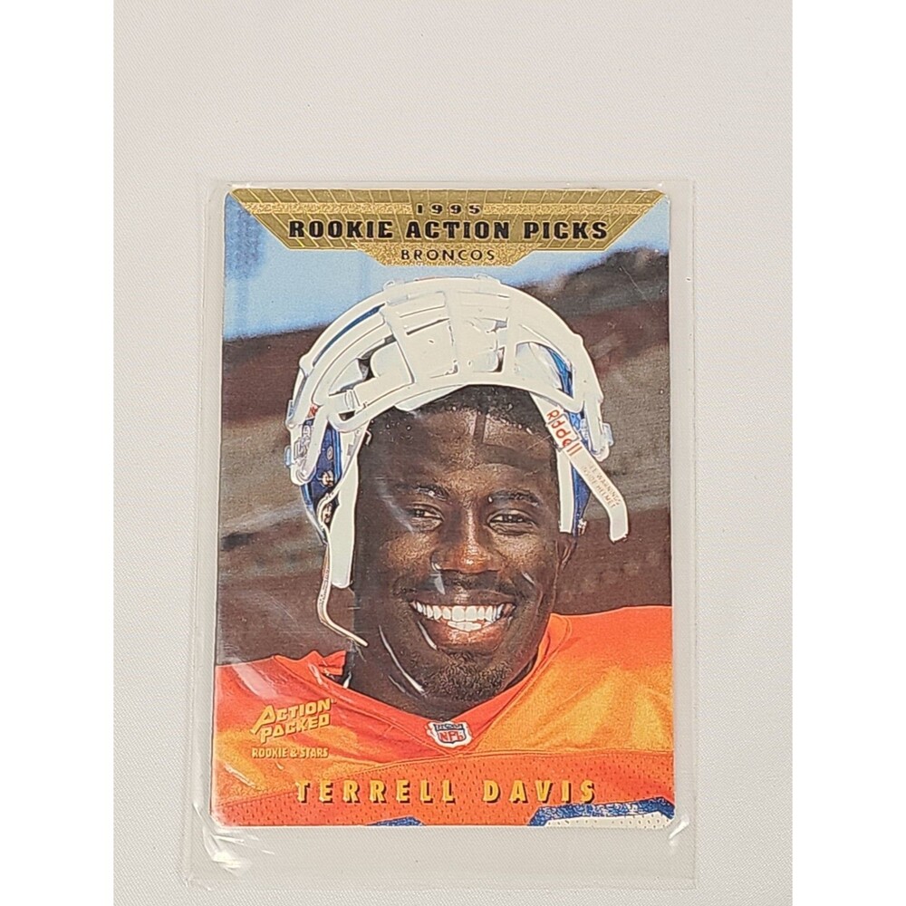 Terrell Davis 1995 action packed rookie action pics, rookie card